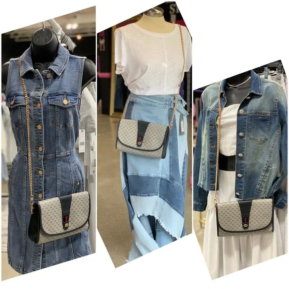 ❌SOLD❌Authentic vintage Gucci navy micro GG pouch clutch converted to crossbody - Picture 5 of 17